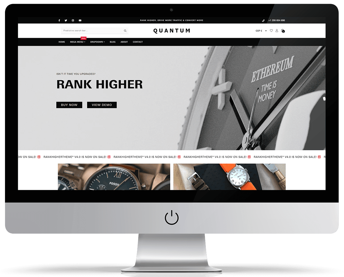 Best Shopify Theme For SEO: RankHigherTheme® Homepage
